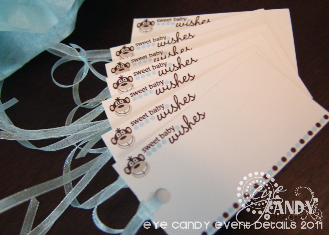 Mod Monkey Baby Boy Shower DIY Printable Wish Cards for baby