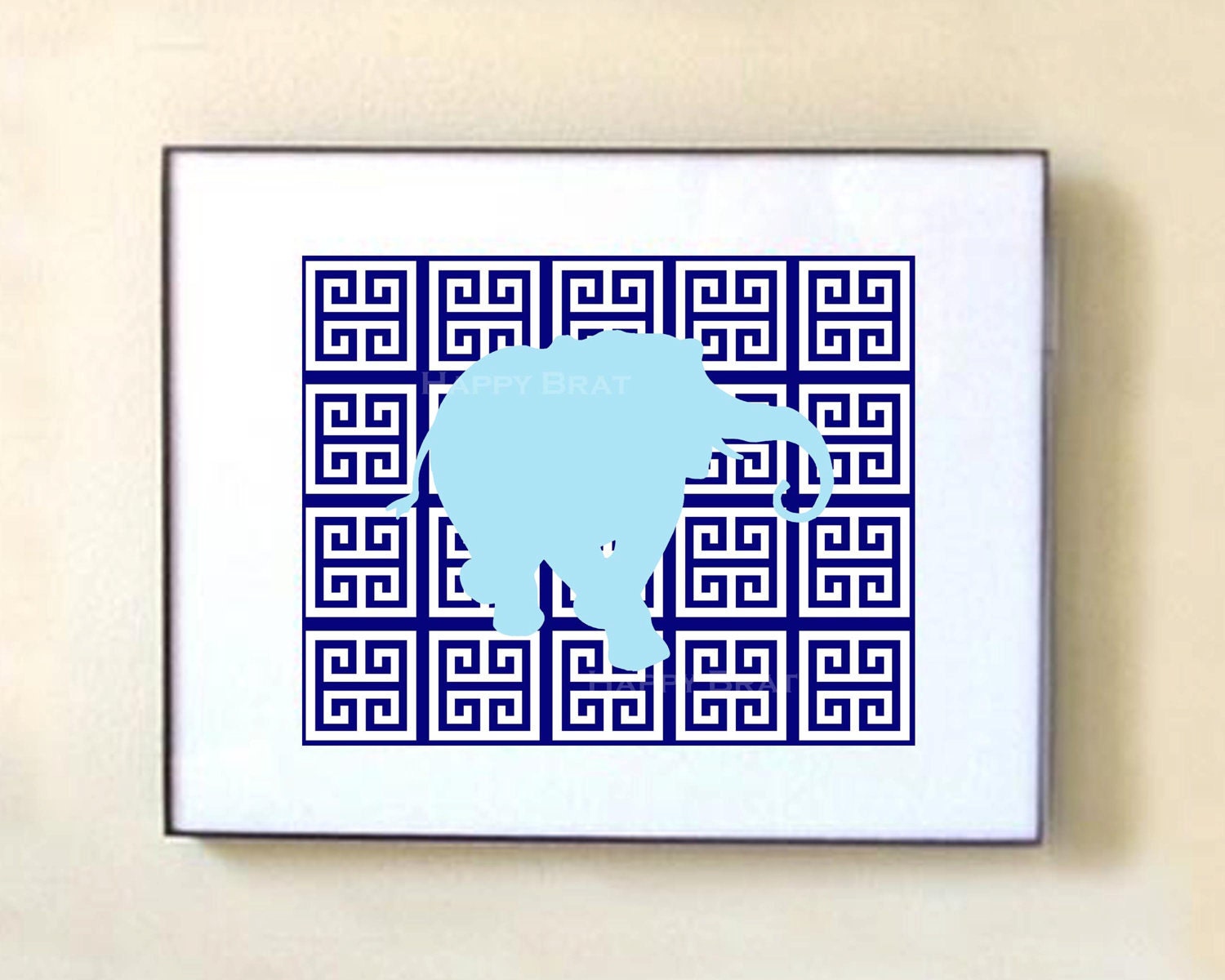 Greek Key, Elephant Print -Modern Art Prints , Modern Nursery 8 x 10