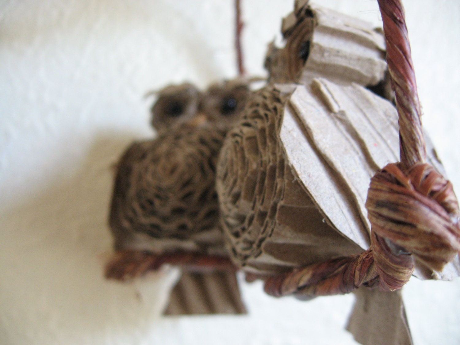 Christmas Ornament Cardboard Owl Duo