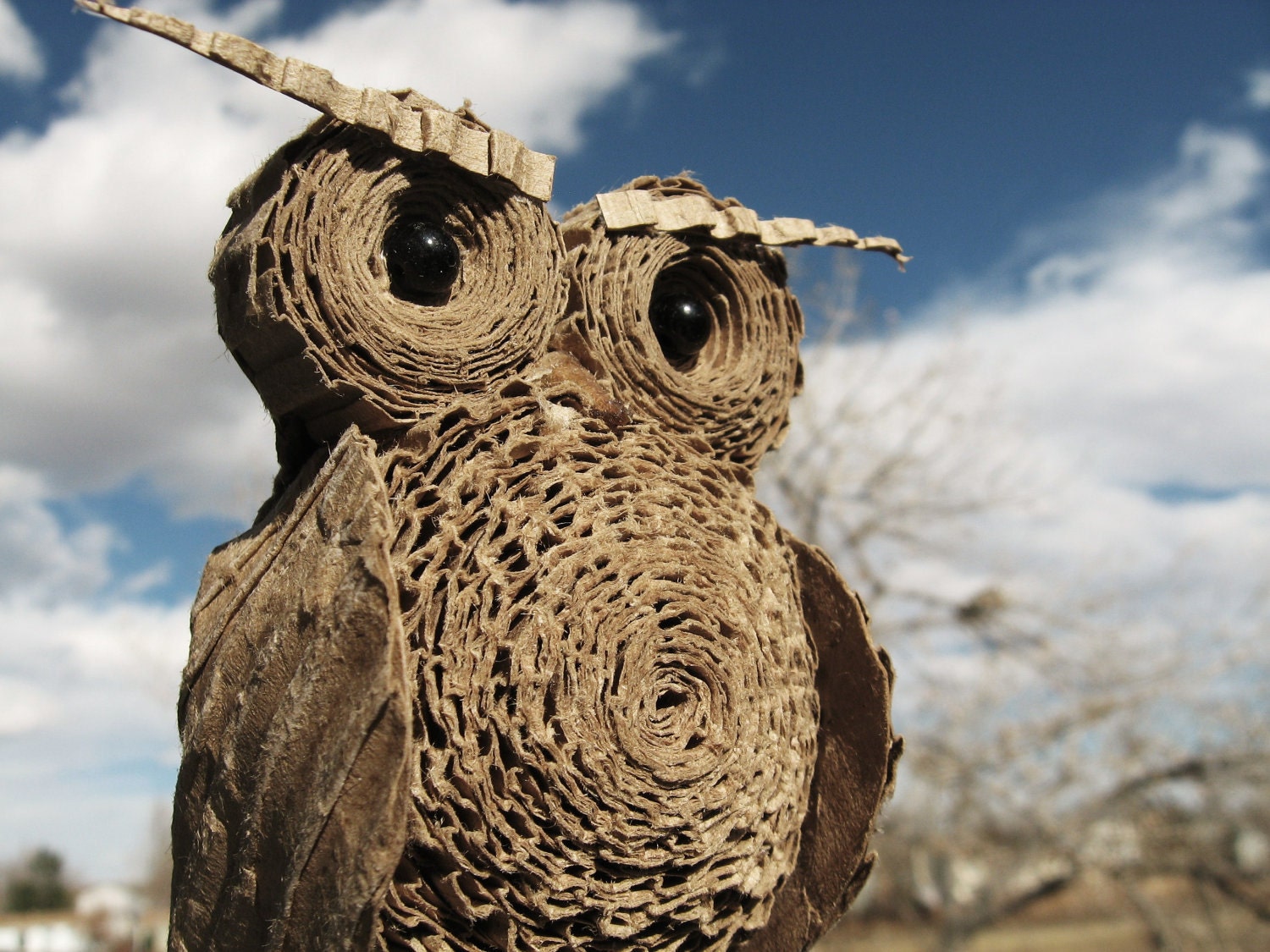 Standing Cardboard Owl Miniature