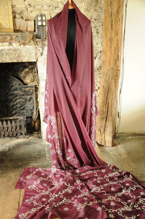 Bundle of Indian Sari Fabric, silk, chiffon, 3 Complete Sarees, sequin pink purple material for crafts, dressmaking, accessories ribbons
