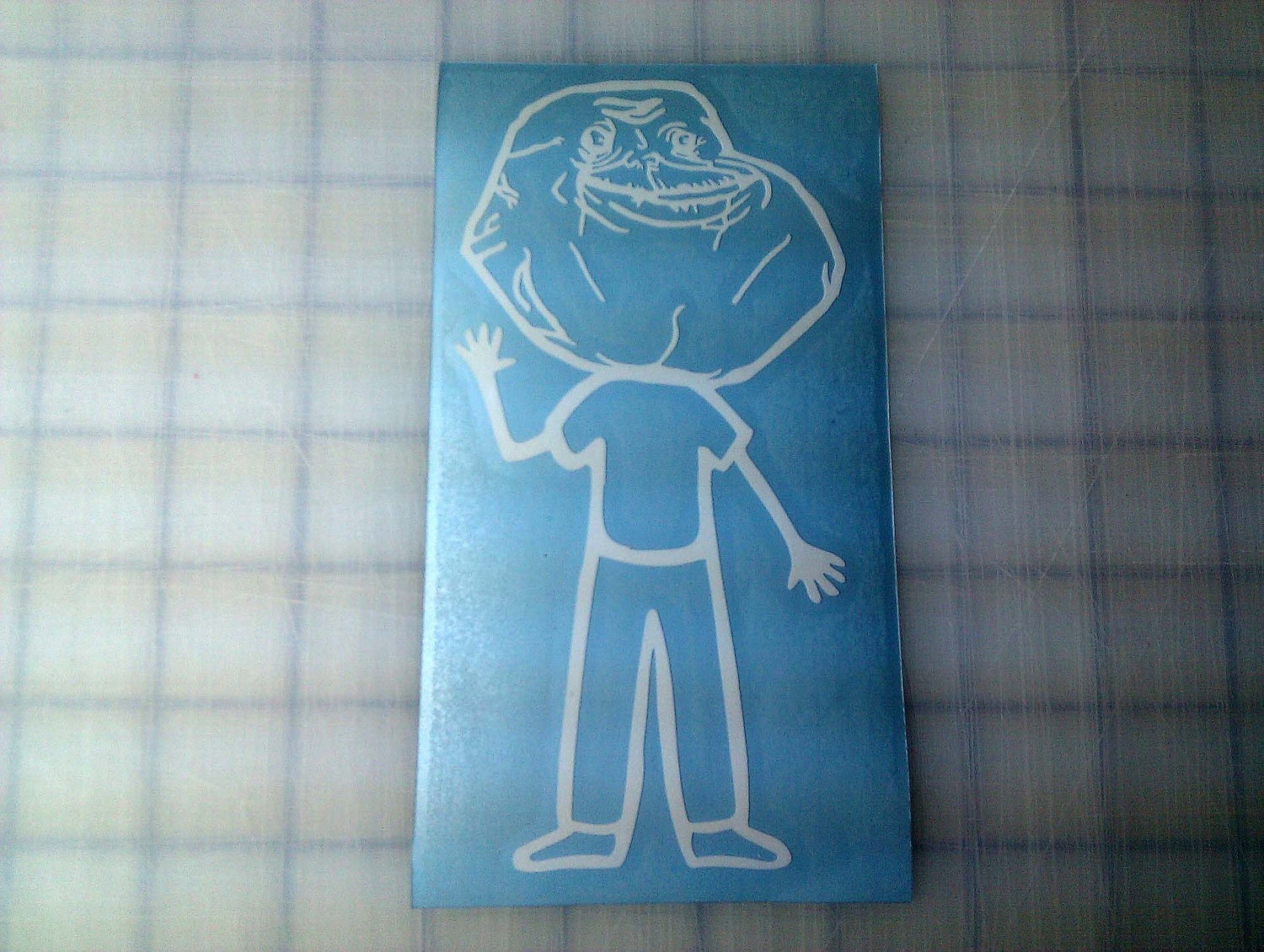 Forever Alone Family Decal (White vinyl) 3" x 6"