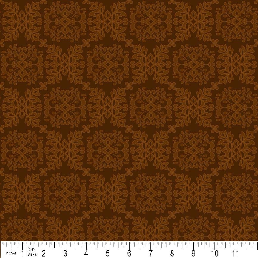 Lila Tueller for Riley Blake Designs - Isabella - Brown Damask - MY LAST YARD