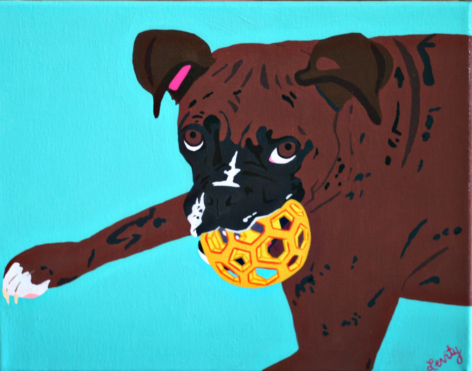 Custom 11x14 Dog Pawps Pet Painting