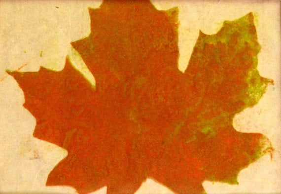 Fall Leaf  Paper Lithographic print