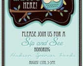 Custom Listing for Ruth: 40 Sip and See Cute Owl Shower Invitation