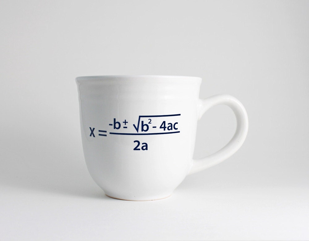 Quadratic Equation Math Coffee Cup in Black and White