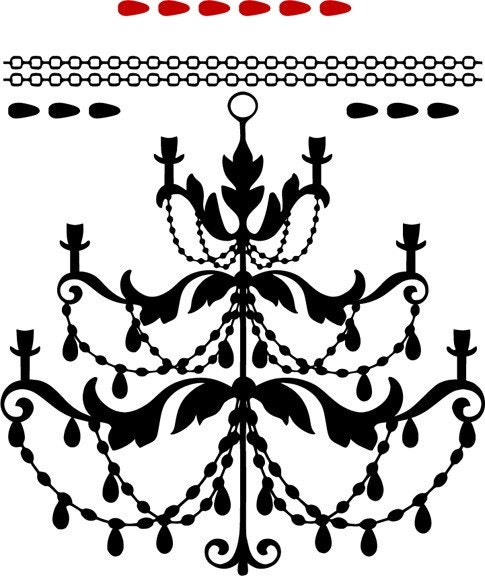2 Color Chandelier Wall Decal