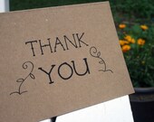 Thank You  --  Garden Edition --  Set of 8 Notes/Envelopes on Recycled Cardstock