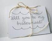 Will You Be My Bridesmaid -- Personalized Set of 7 Cards & Envelopes for your Wedding Party
