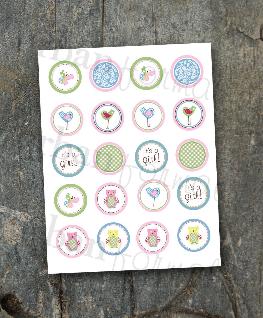 Printable File- Hayley Cupcake Toppers/Stickers