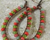 Tutti Frutti Wire Wrapped Copper Hoops