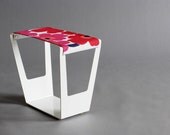 Giddyup Stool - White Base with Marimekko fabric Seat