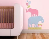 Wall Decal Decor for Kids, Nursery, Baby Room. Stacked Elephants Kids Wall Decal
