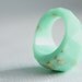 mint gold multifaceted eco resin ring with suspended gold leaf