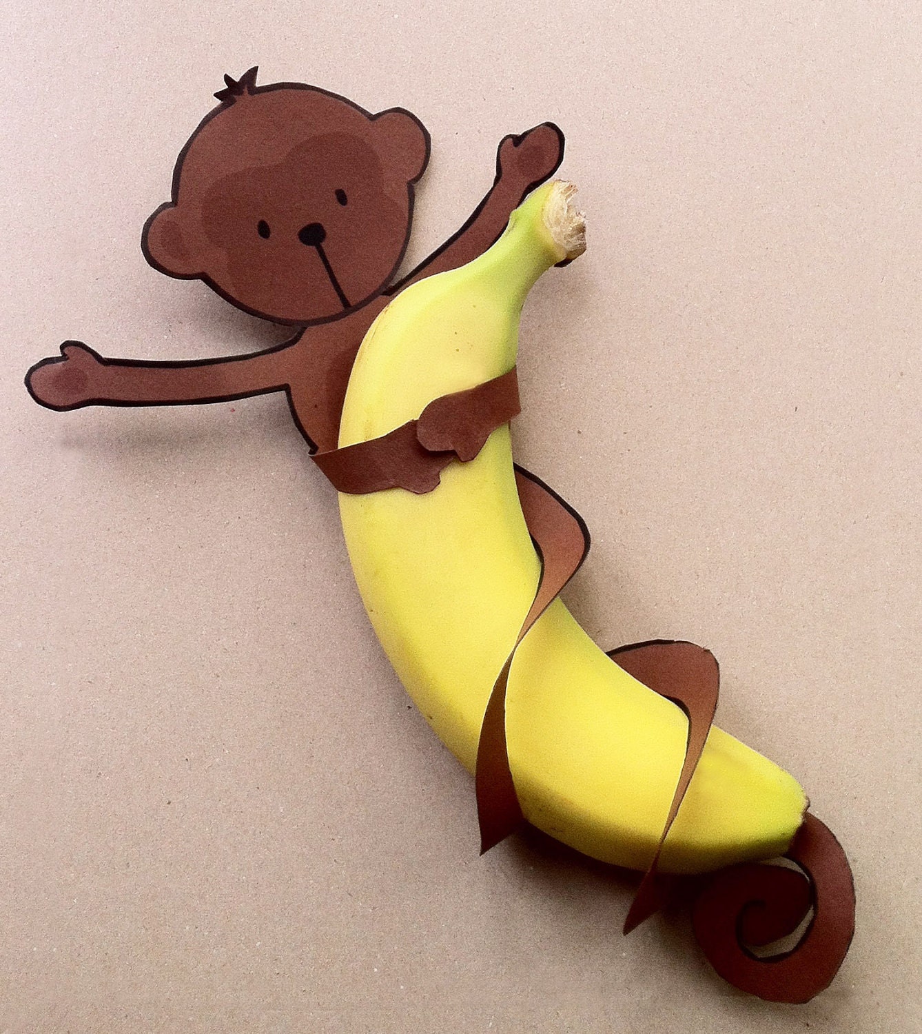 Birthday party treats - Banana monkeys - Digital printable fIle - PIF