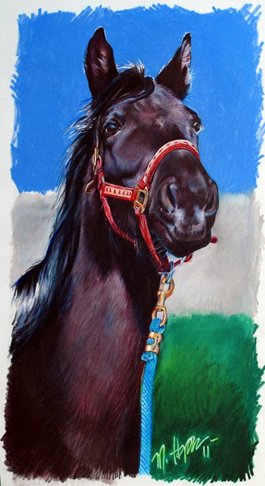 Tennessee Walking Horse, Framed Original Painting by Margi Hopkins of Pepper Portraits LLC.