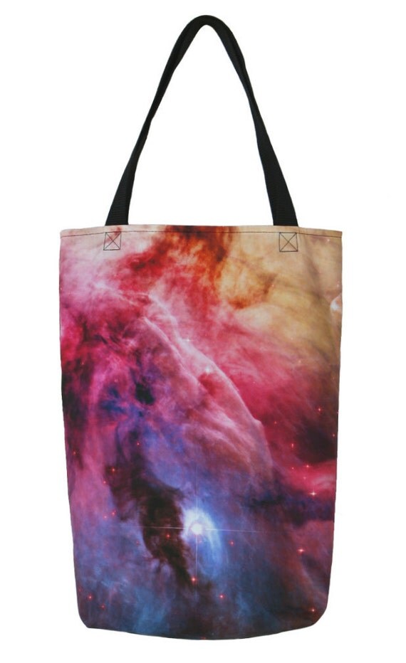 COTTON TOTE BAG Orion Nebula Astronomy Photograph Black Handles