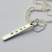 Silver Name Rectangle Custom Quote Pendant, New Mom Gift, Baby Name Necklace, Personalized Word bar TAG, Inspire QUOTE, Friendship Gift