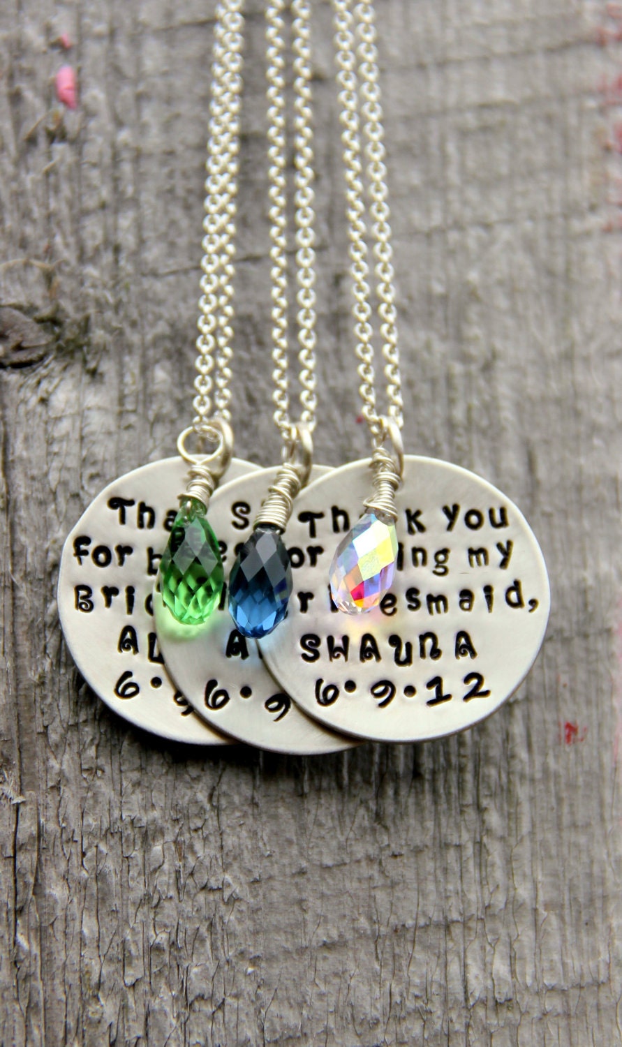 Bridesmaids Gifts, THREE Personalized Design Your Own Necklaces, Personalized Wedding Gifts, Wedding, Gift Flower Girl