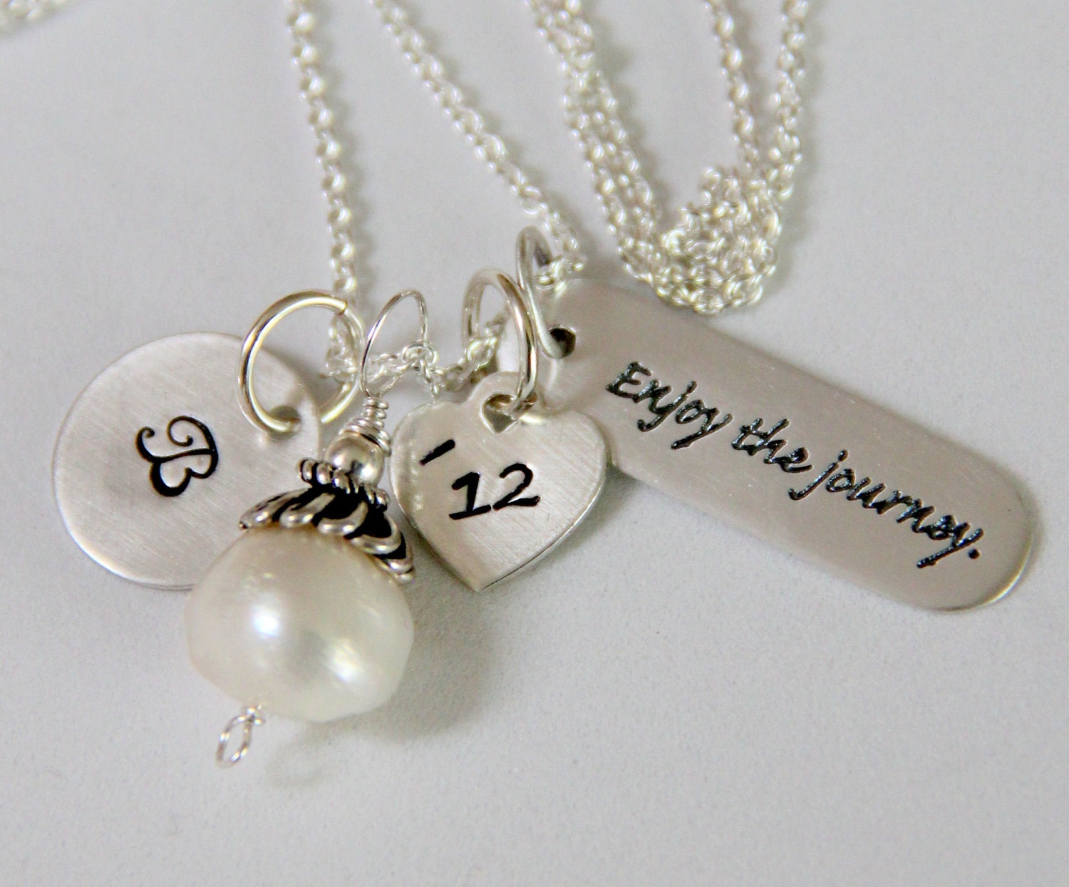College Graduation NEcklace, Graduation Gift 2013, Poetry Necklace, Word Jewelry, Inspirational Enjoy the journey, Neice Graduation