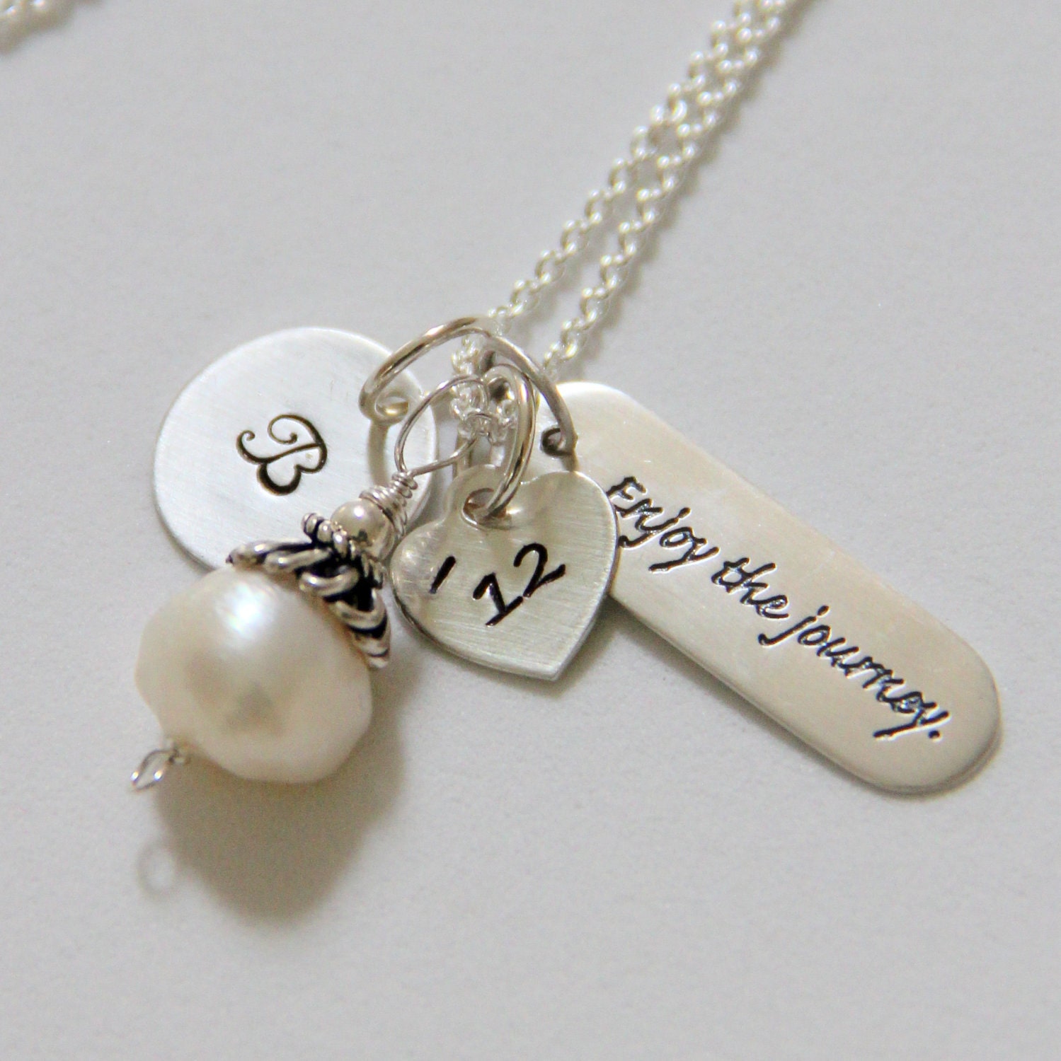 College Graduation NEcklace, Graduation Gift 2013, Poetry Necklace, Word Jewelry, Inspirational Enjoy the journey, Neice Graduation
