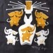 Happy elephant dance. Tammis vtg cocktail napkin, textile. Excellent condition.
