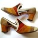 Sz 8.5 Awesome 1960s Multicolored Striped Nubuck Shoes (Size 8 1/2)