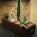 Vintage Card Catalog Drawer Succulent Planter W/ Travertine Desert Scape