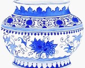 Ming in Indigo 20" x 28" as seen in Martha Stewart Living April Edition