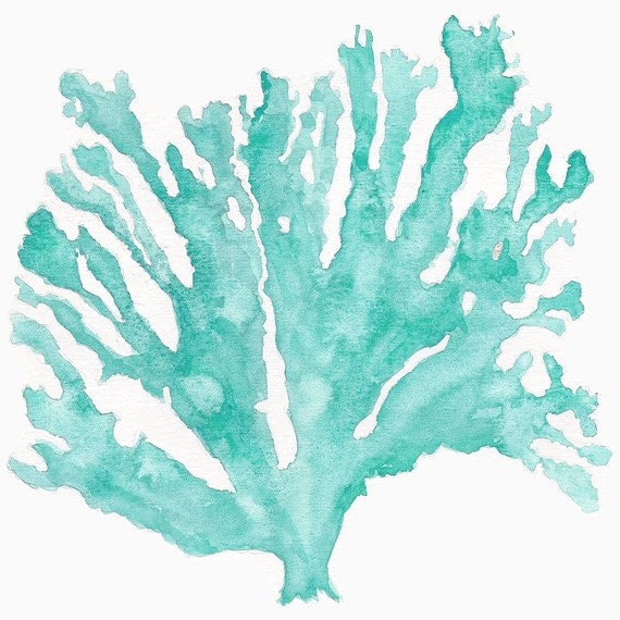 Sea Coral in Turquoise Print