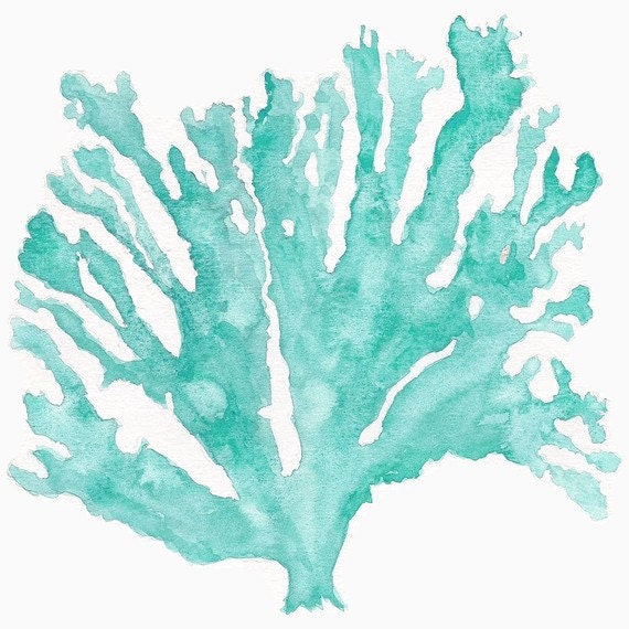 Sea Coral in Turquoise Print
