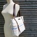 recycled antique linen carry all/tote bag with double buckle closure