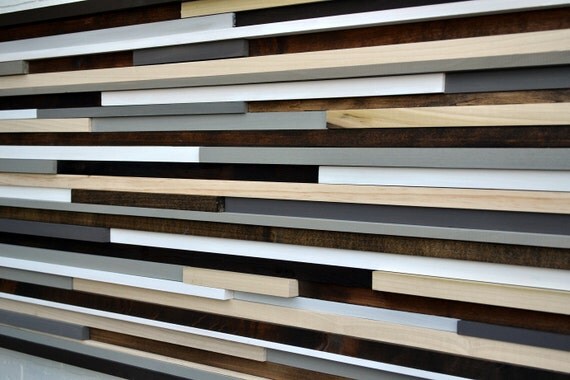 Wood Sculpture Queen Headboard - Horizontal Lines