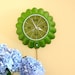 RESERVED for g deuxmarse - green scalloped General Electric wall clock