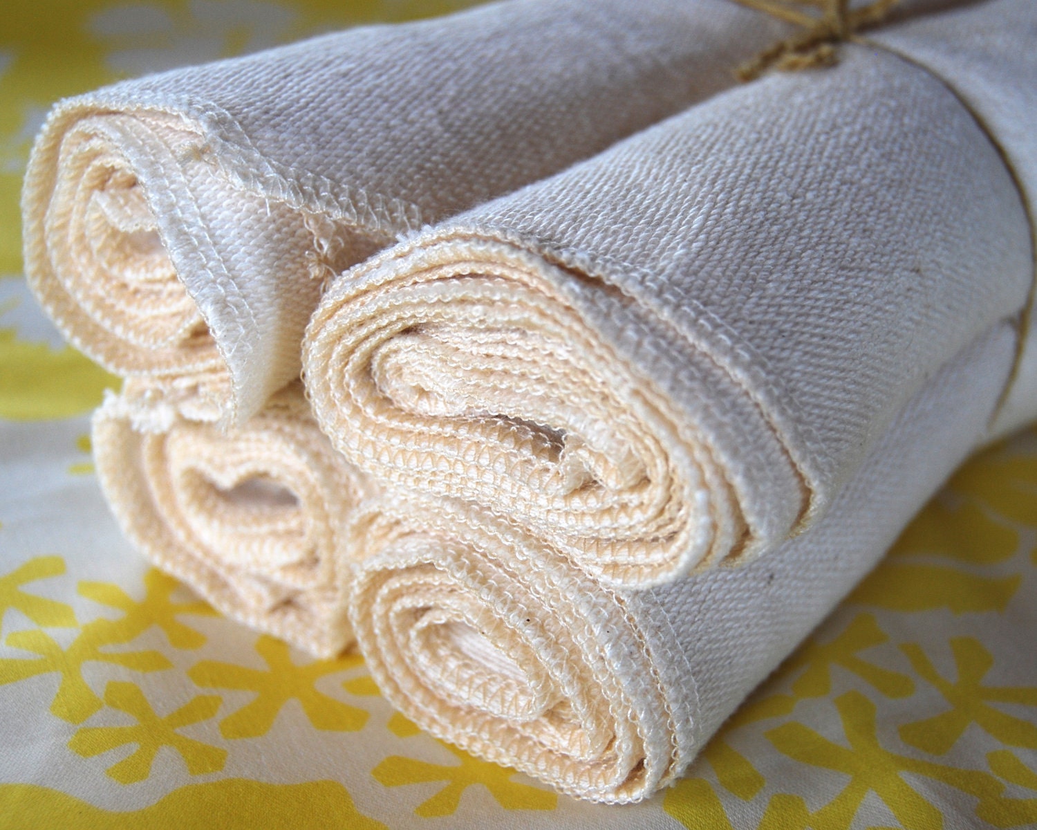 Organic Baby - Cloth Baby Wipes - Wash Cloth - Organic Cotton French Terry Set of 6 Eco Friendly
