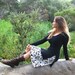 Womens Skirt - Aline Knee Length - Organic Cotton Floral Print - Eco Friendly - Organic Clothing