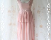 Sound Of Autumn - Classy Lady Gorgeous Maxi Dress Pleated Light Pink Sweet Goddess Feminine Dreamy Long Dress XS-S