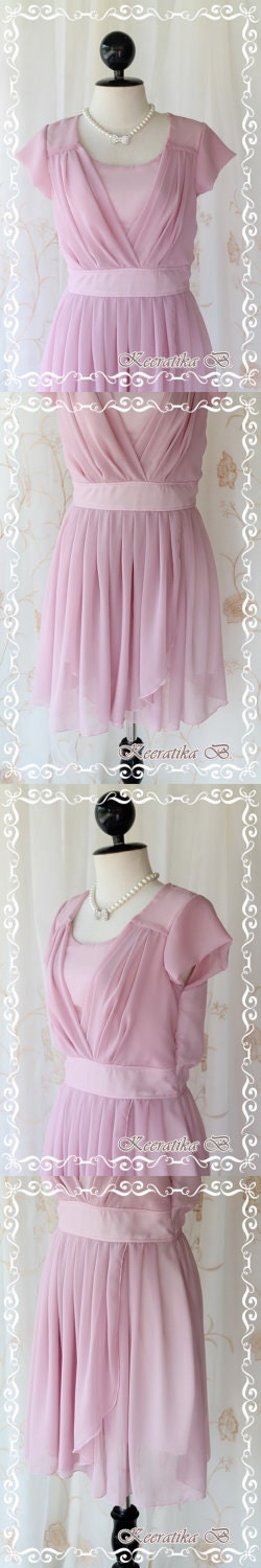 Beautiful Song - Sweet Feminine Ice Cream Sherbet Purple Pastel Softy Pleated Dreamy Lady Casual Dress Romance
