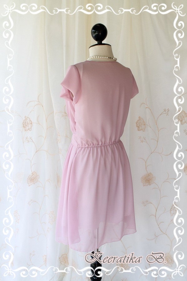 Beautiful Song - Sweet Feminine Ice Cream Sherbet Purple Pastel Softy Pleated Dreamy Lady Casual Dress Romance