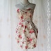 A Lovely Queen III - Strapless Classic Cocktail Dress Light Gold Playful Glamorous Floral Print Party Prom Wedding Bridesmaid Puffed Skirt