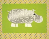 Hippo Collage Print