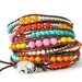 Sundance 3... GOOD LUCK ELEPHANT leather wrap bracelet