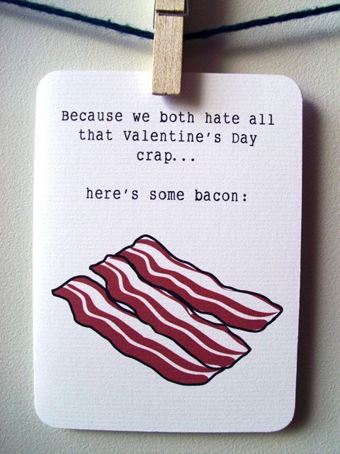 bacon valentiens card