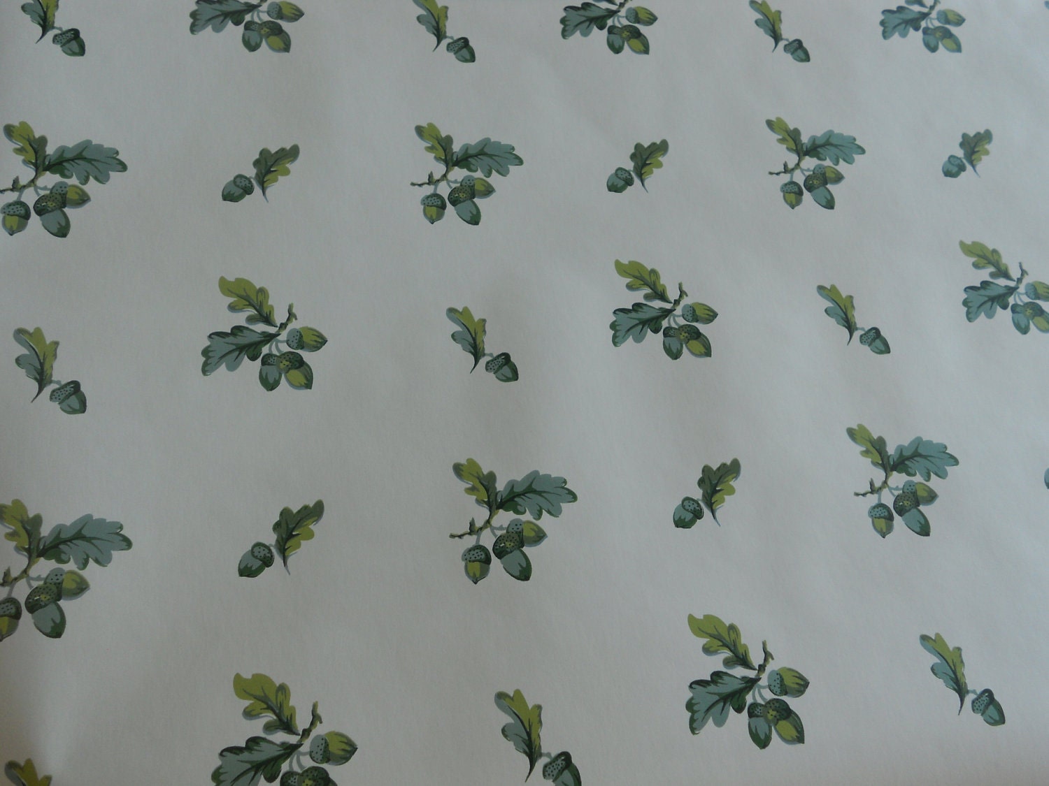Green and White Acorn Waverly Wallpaper Rolls