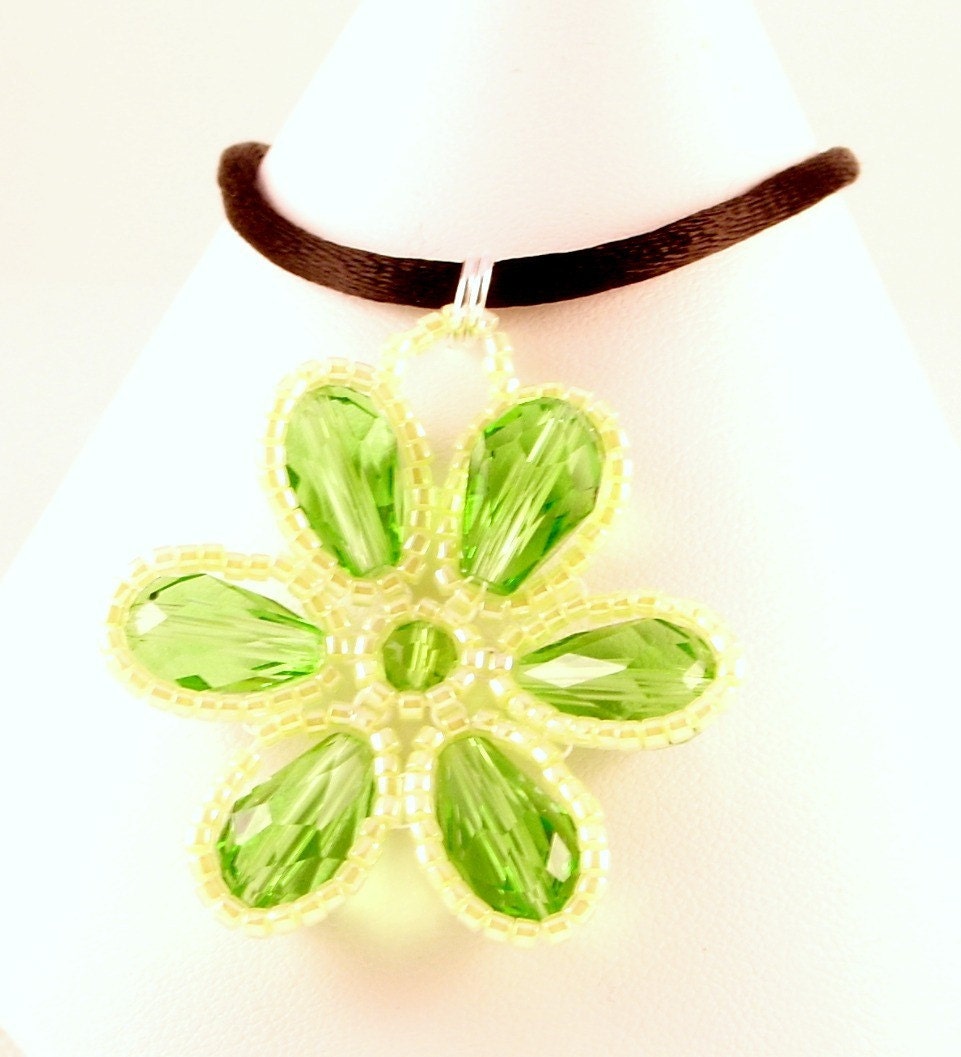 Celestial Crystal Woven Flower Pendant
