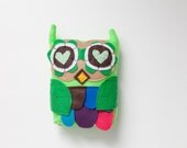 baby owl red leaf wings pillow tennis ball color