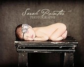 Gray Rosette Headband...Gray Flower Headband...Newborn Baby Girl Photo Prop..Newborn Girl Photography Prop...gray...black..KENNEDY