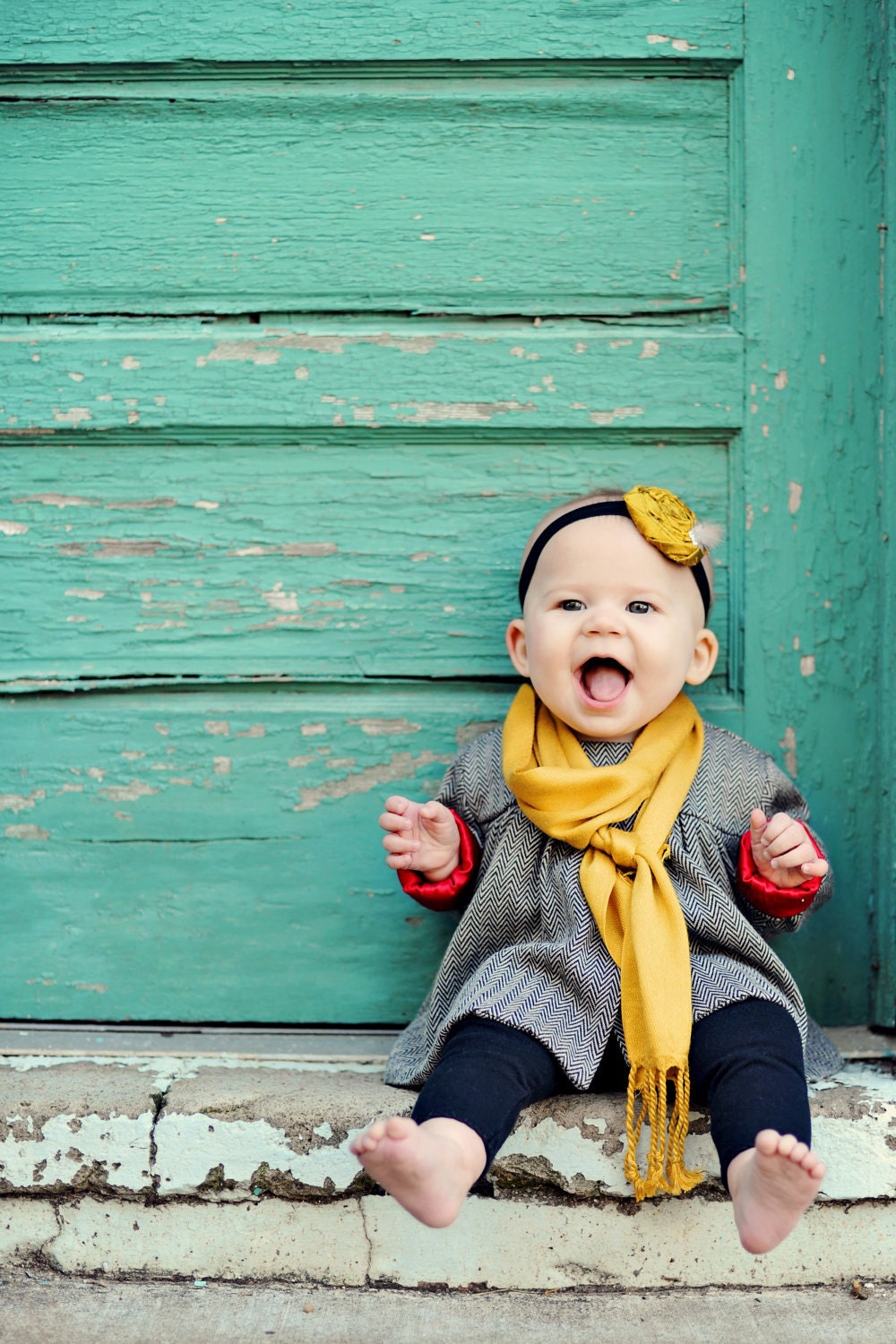 Yellow Rosette Headband....Baby Rosette Headband...Newborn Rosette Headband...Headband.. Photography Prop...mustard yellow...black..AILI