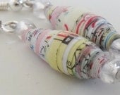 Paper Bead Earrings Made from Upcycled Maps